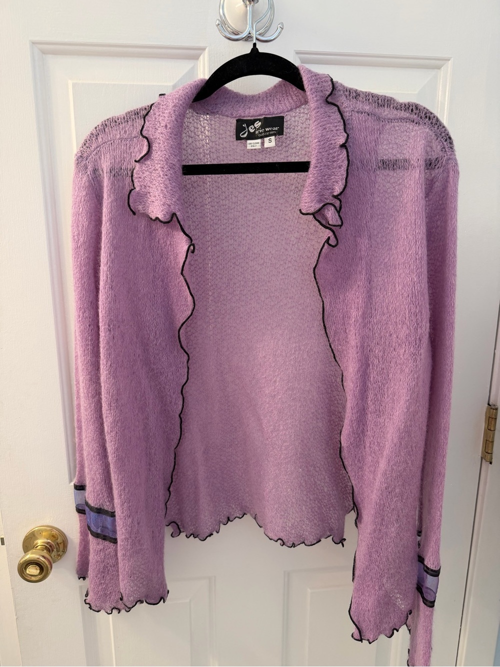 Joe Fresh Lavender Ruffle-Trim Open Cardigan